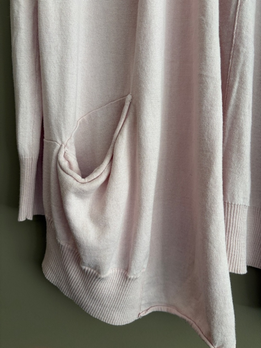 WILFRED Soft Pink Open-Front Silk & Cashmere Draped Cardigan size XS - Picture 4 of 11